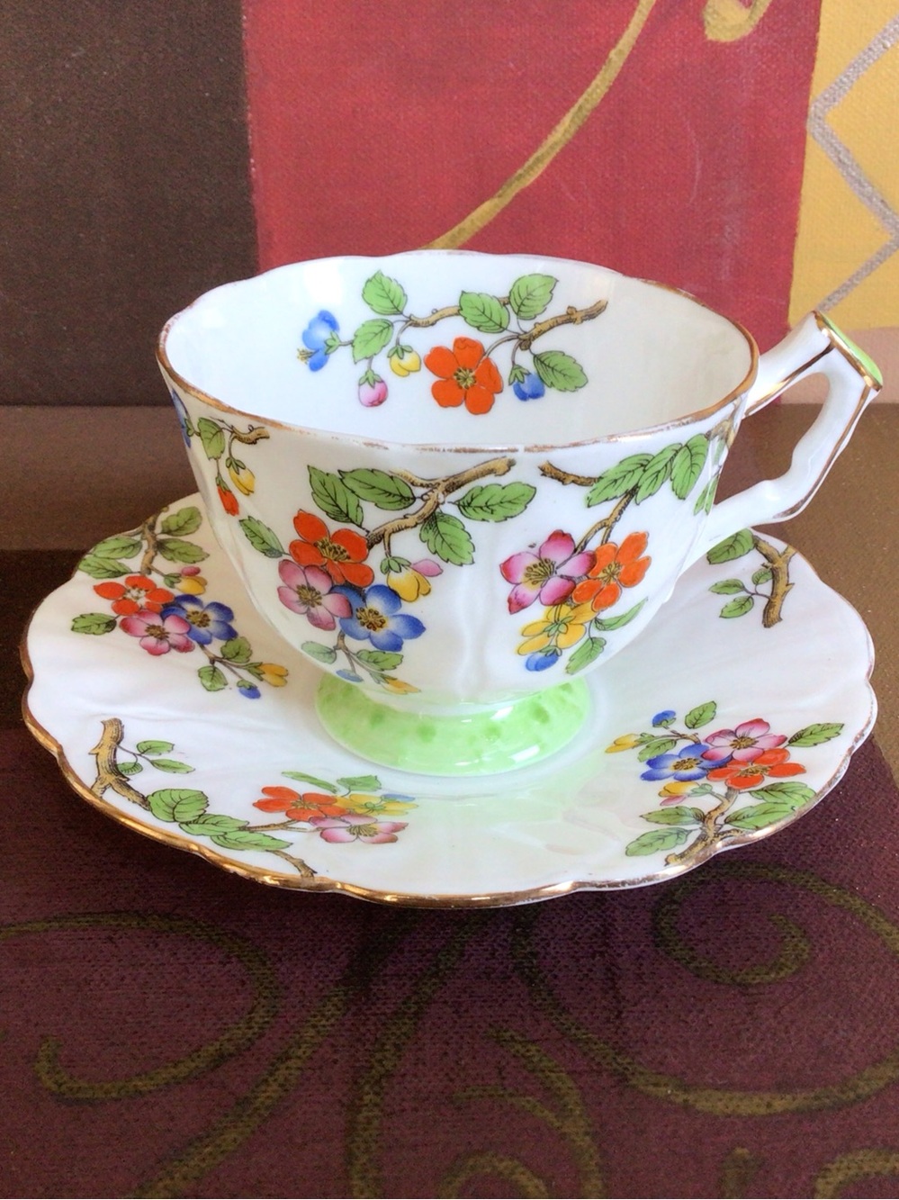 Aynsley Floral Teacup And Saucer